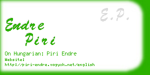 endre piri business card